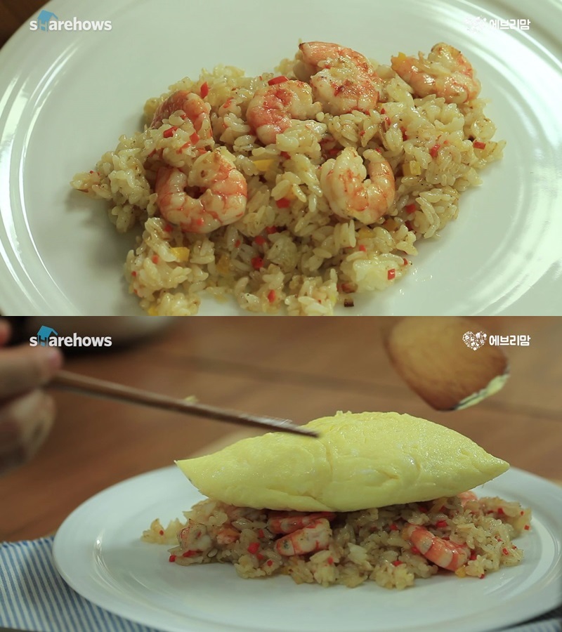 shrimp rice and omelet 09