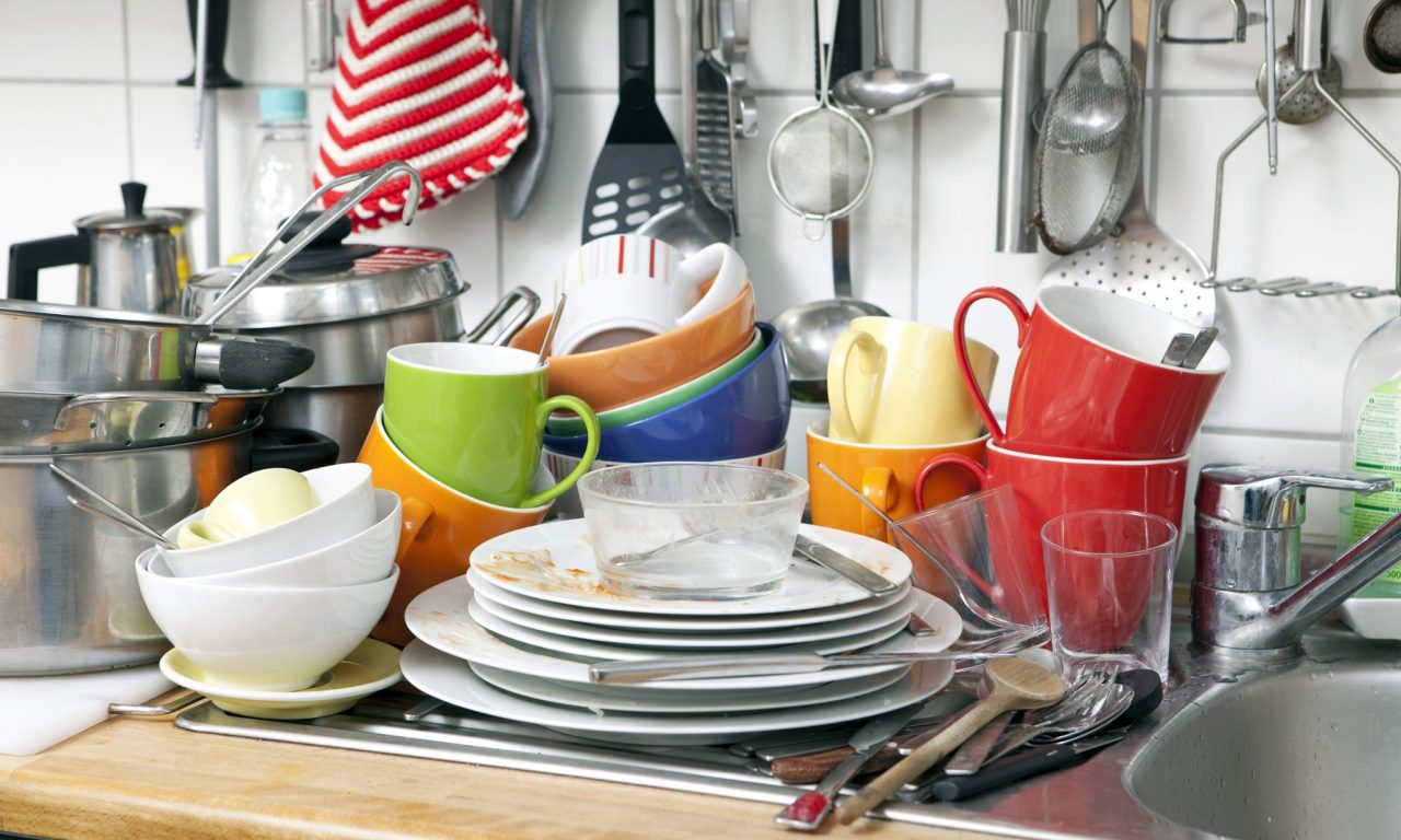 Mandatory Credit: Photo by Image Broker/REX (2251024a) Pile of dishes in a kitchen, Germany VARIOUS